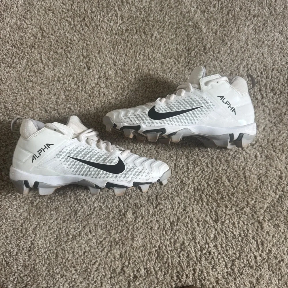 Nike Alpha Menace Shark 2 Football Cleats White Grey Black AQ7653-100 Mens 8